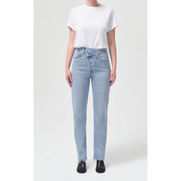Agolde Criss Cross Straight High Rise Jeans in DimensionSize 29